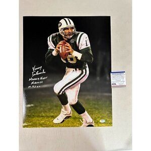 Vinny Testaverde signed Monday Night Miracle autographed Jets 16x20 photo PSA